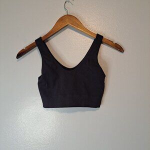 aerie Women Strech Ribbed Small‎ Cropped Tank Top Color Black